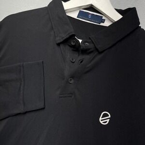 New Extracurricular Mens Long Sleeve Golf Polo Shirt Black Performance Stretch L